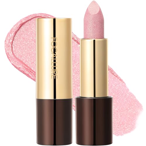 FOCALLURE Pink Glitter Lipstick - Long-Lasting Shimmer