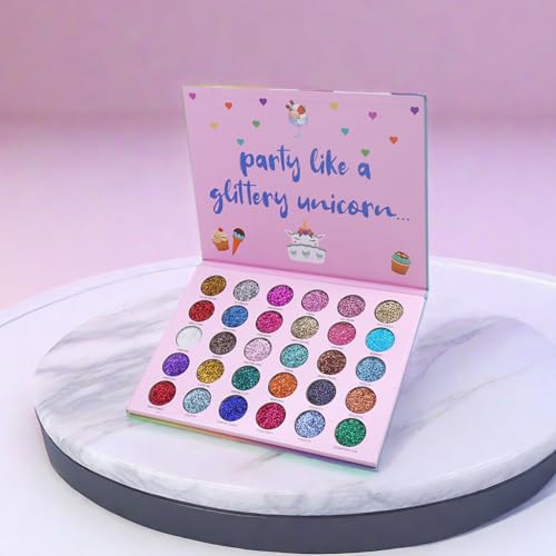 30 Colors Glitter Eyeshadow Palette with Brush - Waterproof