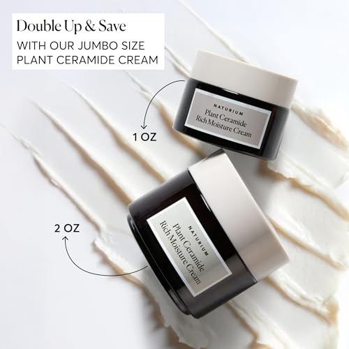 Naturium Plant Ceramide Rich Moisture Cream Jumbo, Hydrating & Anti-Aging Skincare, 3.5 oz