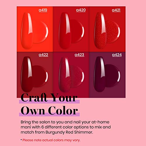 Beetles Red Gel Nail Polish Set and Beetles 6 Pcs Gel Nail Art Brushes Set