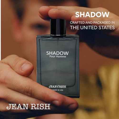 Jean Rish Shadow Pour Homme Eau De Toilette for Men (3.4 Fl Oz / 100ml) with Lemon, Cedar & Musk Notes - Long Lasting and Luxury Fragrance