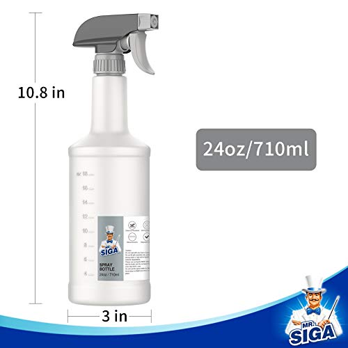 MR.SIGA 24 oz (680.4 ml) Reusable Plastic Spray Bottles, Pack of 3 for Cleaning