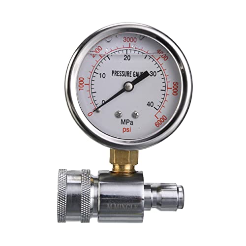 M MINGLE Pressure Washer Gauge Kit - 6000 PSI, 3/8 inch Quick Connect