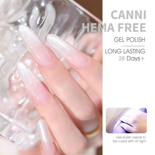 CANNI 9169 Silver Stardust Glitter Gel Nail Polish 1Pcs UV/LED Soak-Off