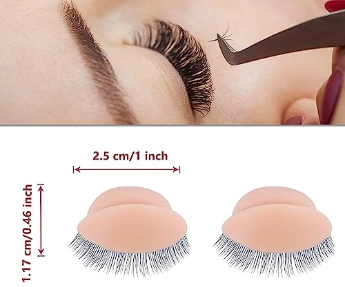 3 Pairs Silicone Eyelids for Mannequin Eyelash Extension Practice