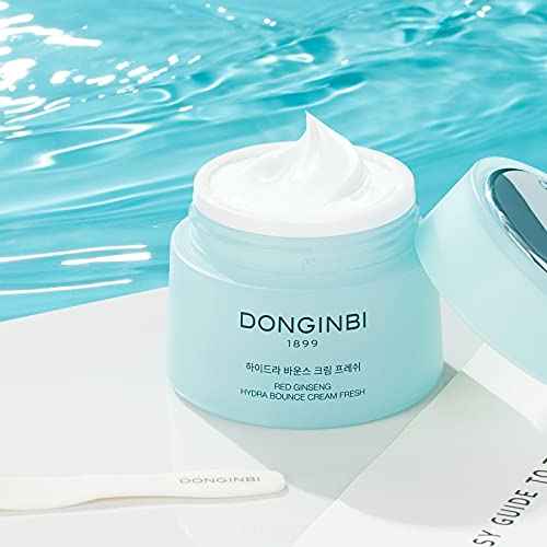 Donginbi Red Ginseng Hydra Bounce Cream Fresh - Firming Cream with Korean Red Ginseng and Hyaluronic Acid, Face Moisturizer for Dry Skin, Korean Skin Care Gifts for Women, 0.84 oz / 25 ml