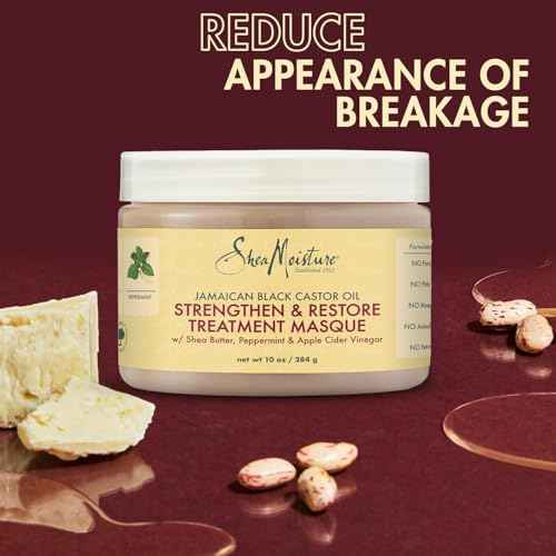 SheaMoisture Jamaican Black Castor Oil Treatment Masque ? Deep Conditioner Hair Treatment for Dry, Damaged Hair, 10 Oz