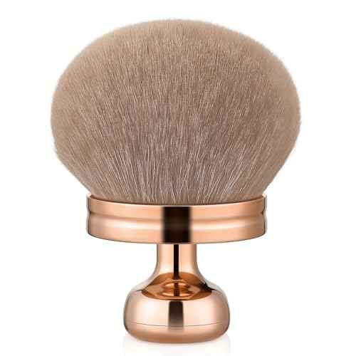 KINGMAS Extra Large Body Makeup Brush for Self Tanner, Self Tan Back Applicator, 66mm Wide-headed Kabuki Brush for Bronzers Blend Self Tanning Applicator, Oval Face Leg Makeup Brush (Rose-Gold)