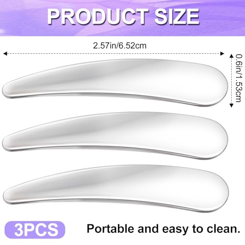 Pndeyo 3pcs Stainless Steel Makeup Spatula Set for Skincare