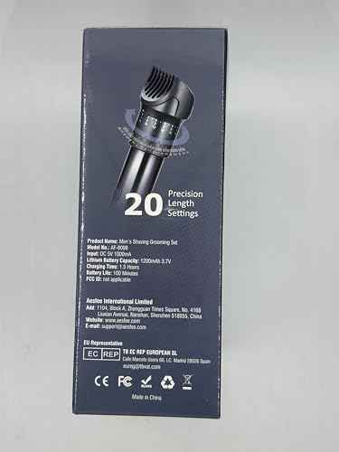 Beard Trimmer for Men, Electric Razors and Hair Clippers Set, Precision Dial Adjustable 20 Settings, All-in-One Shaving Kit for Mens Face Head Nose Body, IPX7 Waterproof Wet/Dry, USB-C Charge Dock