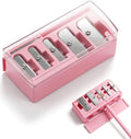 5-Hole Makeup Pencil Sharpener with Cover for Eyebrow & Eyeliner - Pink