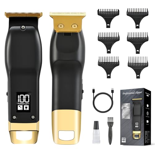 Beard Trimmer for Men - Cordless Hair Clippers with 6 Guide Combs