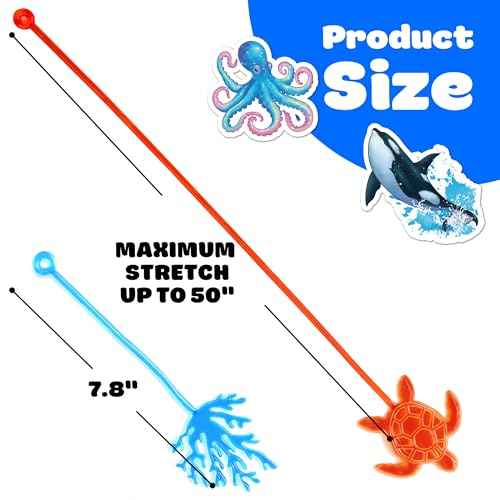 48PCS Ocean Party Favors - 24PCS Temporary Tattoos & 24PCS Stick Hands Party - Perfect Birthday Party Supplies, Goodie Bag Stuffers, Treasure Box Toys, Classroom Prizes, and Student Gifts