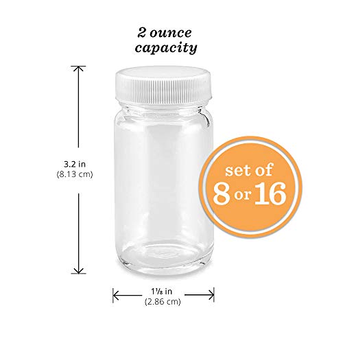 2oz Glass Shot Bottles with Caps - 8 Pack