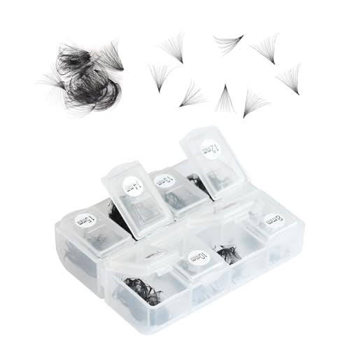 600 Fans 20D Curly Premade Eyelash Extensions 8-15mm Mixed Length Handmade Thin Base Pre-made Fan Clusters D Curly Loose Fan Design for Natural Volume (20D-0.05-D-8-15mm£©