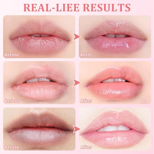 Bee Lip Balm Lip Mask Honey Pot, 4 Pcs Propolis Moisturizing Balm with Applicator, Day & Night Hydrating Lip Treatment for Dry Lips (4 Flavors Set)