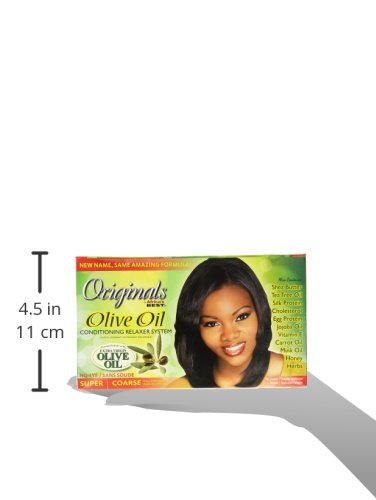 Originals by Africa's Best Olive Oil Hair Relaxer Kit, No lye Super / Coarse System, Conditions and Moisturizes For Healthier Looking, Softer, Silkier, Straighter Hair