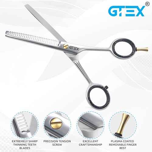 Thinning Shears for Hair Cutting GTEX 6.5in Thinning Scissors Professional Barber¡¯s Texturizing Shears for Salon & Home Use - High Carbon Stainless Steel Texture Blending Hair Thinning Shears
