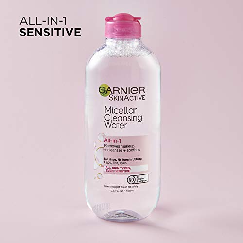 Garnier SkinActive Acqua micellare per tutti i tipi di pelle, detergente viso e struccante, 400 ml (13,5 Fl Oz), 1 confezione (la confezione può variare)