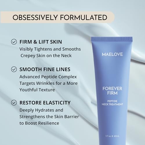 MAELOVE Forever Firm Neck Treatment ? Peptide-Rich Cream for Neck & D?colletage, Firming, Lifting & Hydration, Reduces Wrinkles & Sagging