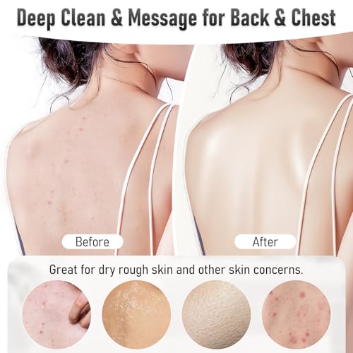 Back Scrubber Body Bath Cushion Tub Bathtub Back Lumbar Support Ergonomic Silicone XL Thick Soft Seat Pad Non-Slip Suction Cups Relaxing Spa Mat Exfloating Scrubbing Shower 28 x 19 Grey