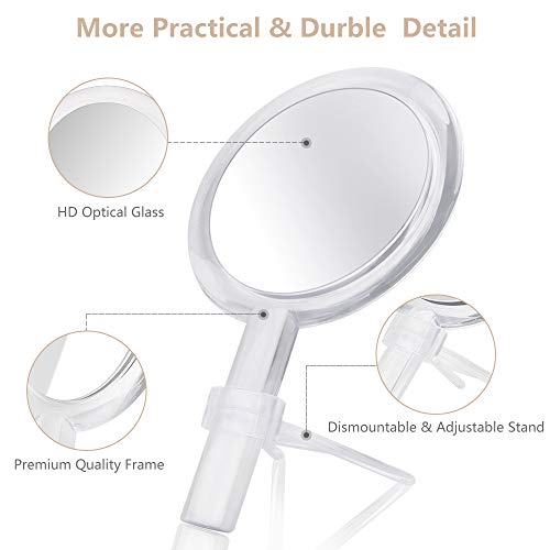 Double Sided 1x-7X Magnification Handheld Makeup Mirror with Stand