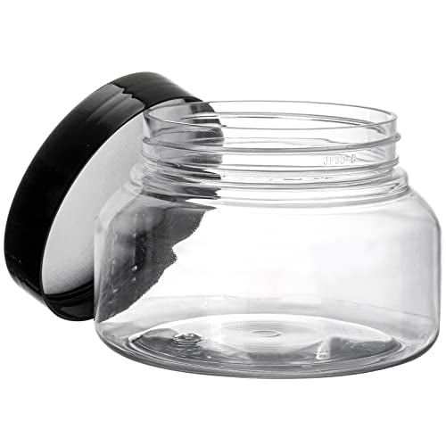 Yarlung 8oz Clear Plastic Jars with Lids (16-Pack)