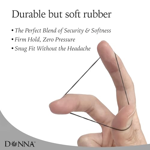DONNA 300pc Small Black Rubber Hair Bands – No-Snag Elastic Ties