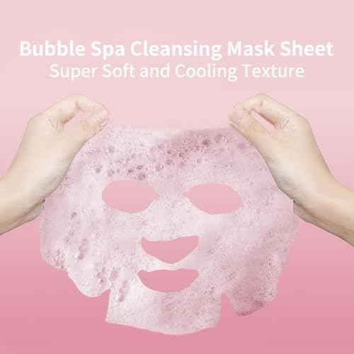 Pack of 10 Pink Rose O2 Bubble Face Masks Skincare, Spa Presents for Women, Bubble Face Sheet Mask Cleaner Foaming Purifying Facial Mask for Acne and Pores Moisturizing Beauty Sheet Masks