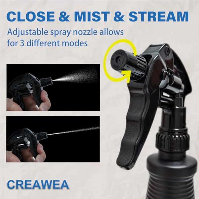 4 Pack 24 oz Spray Bottles - Heavy Duty Black Refillable