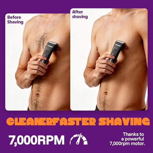MANSPOT Groin & Body Hair Trimmer for Men - Waterproof Electric Shaver
