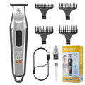 KEMEI Hair Trimmer for Men, Professional Hair Clippers Cordless Zero Gapped Trimmer with LCD Display Trimmers for Barbers with T Blade Beard Trimmers 3 Adjustable Speeds KM-1919 Silver