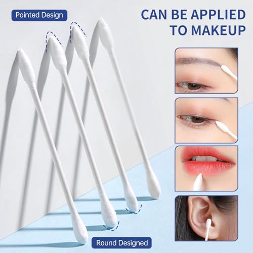 BODFPPC Double-Pointed & Round Tip Cotton Swabs 800 Count for Makeup & Personal Care