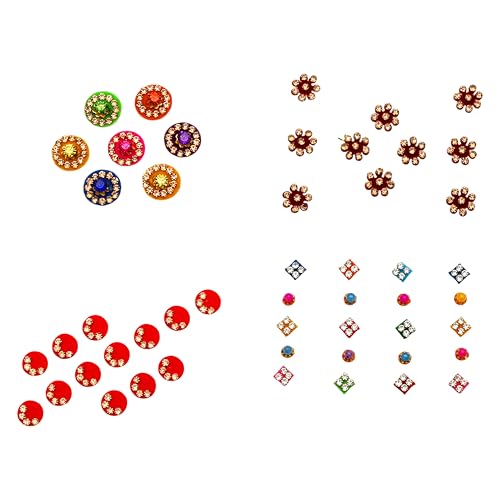 Bindi Pack of 8 Crystal Rhinestone Stickers for Forehead