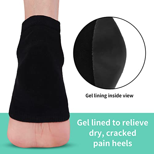 Vaincre Gel Moisturizing Heel Socks for Cracked Feet, 4 Pairs