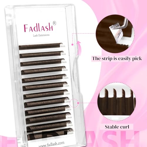 Dark Brown Colored Lash Extensions 0.07 C/D Curl