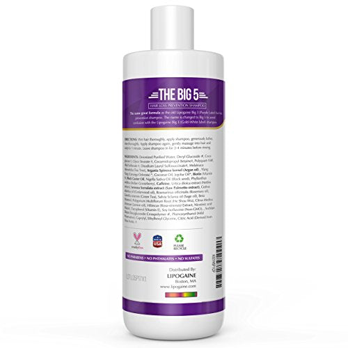 Lipogaine Big 5 Hair Stimulating Shampoo for Thinning Hair
