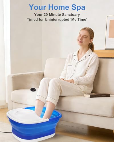 Collapsible Foot Spa Bath with Heat & Remote Control - 16 Massage Rollers