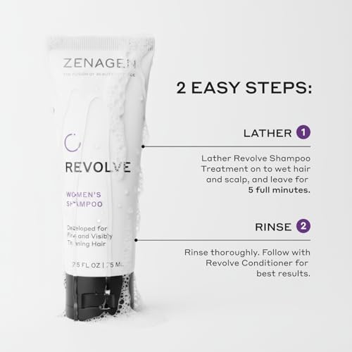 ZENAGEN Revolve Women's Travel Kit | Shampoo + Conditioner for Fine & Visibly Thin Hair, Promotes Thicker Fuller Hair, Plant-Based Formula, Color-Safe, Vegan