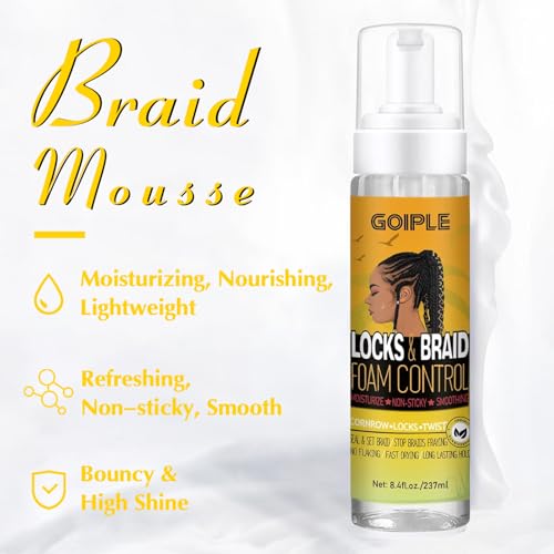 Braid Mousse for Braids, Twists & Locs - No Flake Hold 8oz