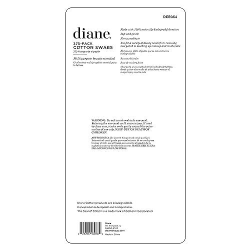 Diane Cotton Swabs - 375 Count, Soft & Gentle for Makeup & Crafts