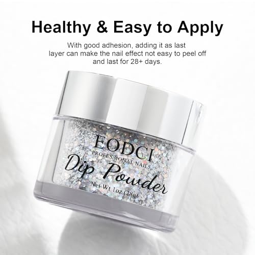 Silver Sequin Glitter Nail Dip Powder (1 oz / 28g) - Long-Lasting DIY Manicure