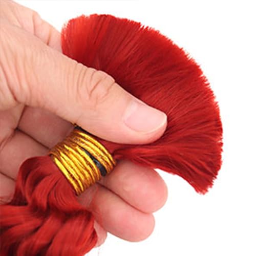 DiexrLamx 32-Inch Red Deep Wave Human Braiding Hair - 3 Bundles