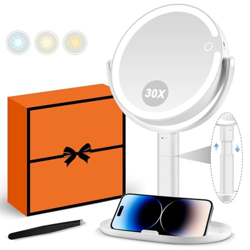 MIYADIVA 30X Magnifying Makeup Mirror with Lights & Touch Switch