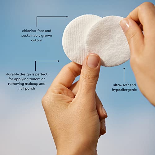 Sky Organics Organic Cotton Rounds for Sensitive Skin, 100% Pure GOTS Certified Organic for Beauty & Personal Care, 100 ct.