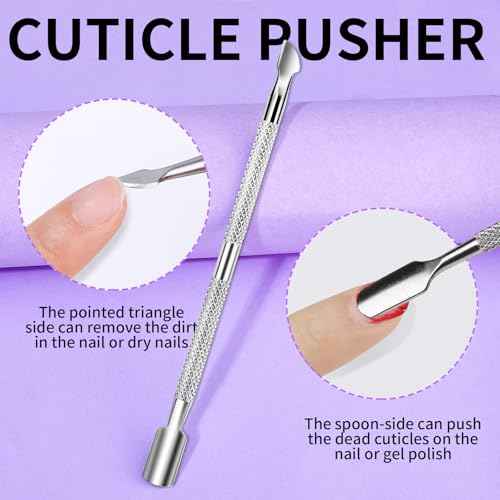Teenitor Cuticle Remover with Cuticle Pusher and Cuticle Cutter, Cuticle Trimmer Cuticle Nippers Nail Clippers for Women, Pedicure Tools for Fingernails Toenails