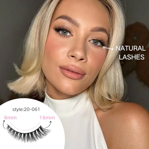 Azenlo Faux Mink False Eyelashes 20 Pairs 14mm Wispy Cat Eye