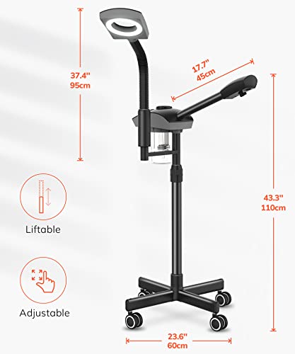 Professional Ionic Facial Steamer with 3X Magnifying Lamp
