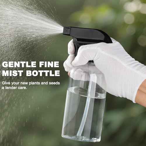Spray Bottle for Plant - 12.85oz/380ml Fine Mister Plastic Empty Spray Bottles, Clear Water Spray Bottle for Plants, Hair, Cleaning - BPA Free - Leak Proof
