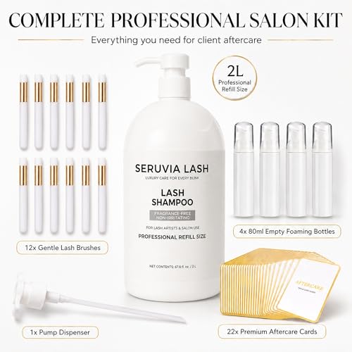 Lash Shampoo Bulk Kit - 2L Refill with 80ml Bottles & Brushes